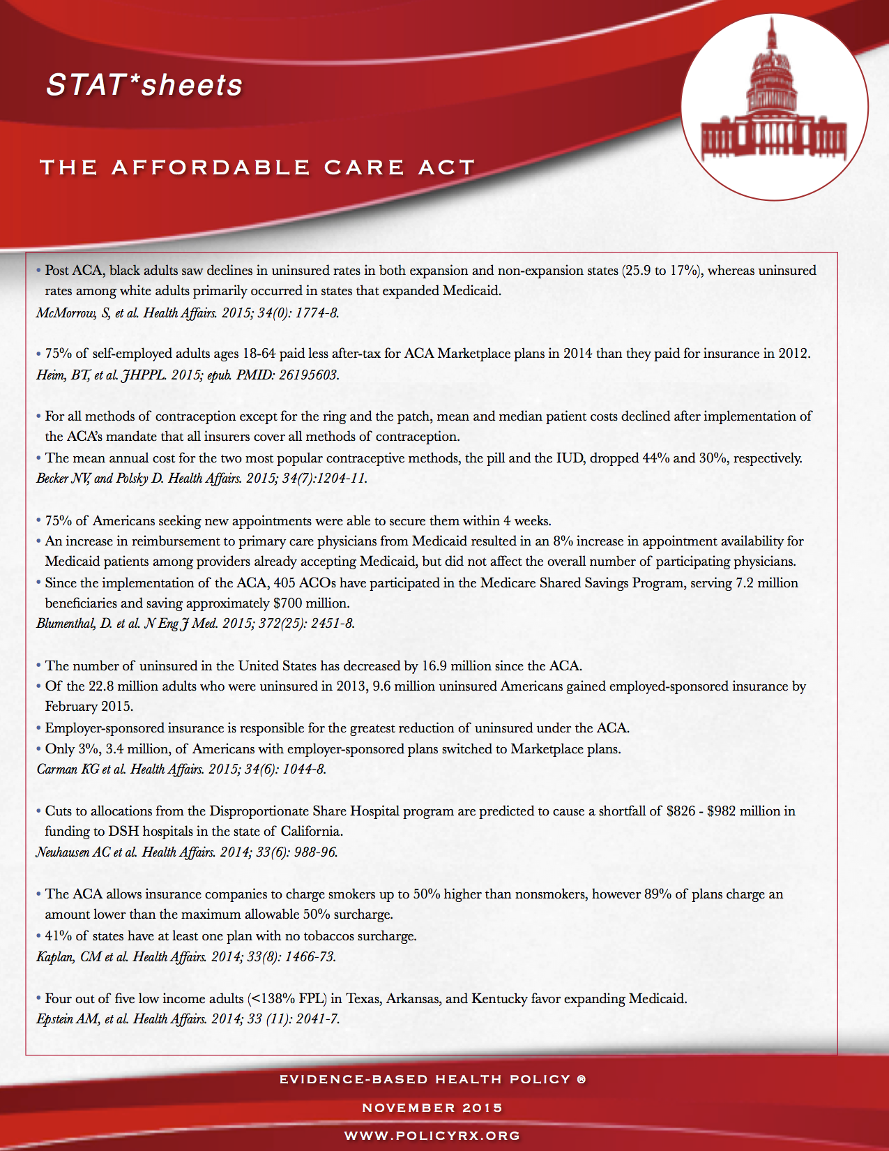 201511 The Affordable Care Act Policy Prescriptions